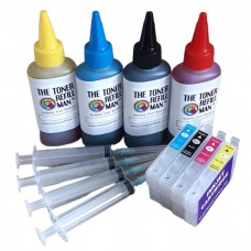 For Use In Epson 603xl, Ink Cartridge Refill Kit, Refillable Auto Reset Chip ink cartridges Plus 4 x 100ml Ink 