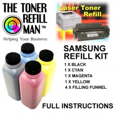 Toner Refill Kit For Use In The Samsung CLT-407, CLT-4072 BK,C,M,Y Laser Printer Cartridge 